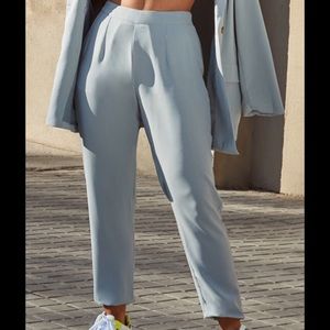 Petite dark mint tailored pants